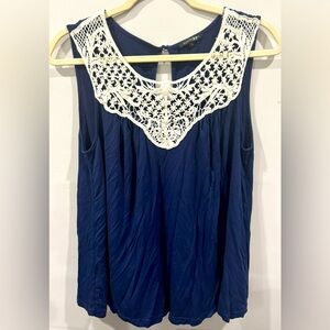 Navy Papermoon brand crochet tank